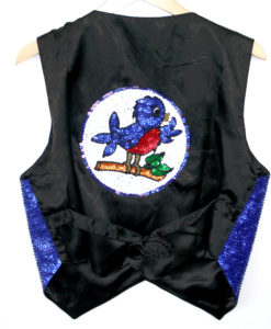 Twitter Blingy Bedazzled Bluebird Sequin Vest