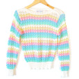 Vintage 80s Pastel Rainbow Bubble Knit Ugly Sweater - The Ugly Sweater Shop