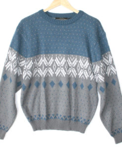 Vintage 80s Soft Nordic Snowflake Men's Ski Sweater