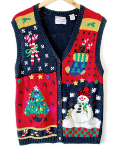 Vintage 90s Light Up Ugly Christmas Sweater Vest