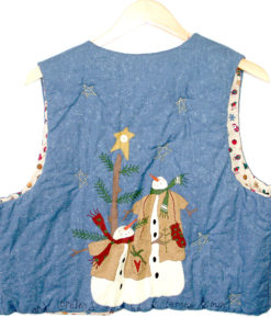 Winter Wonderland Puffy Reversible Ugly Christmas Vest