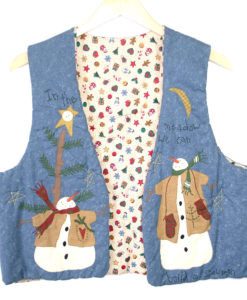 Winter Wonderland Puffy Reversible Ugly Christmas Vest
