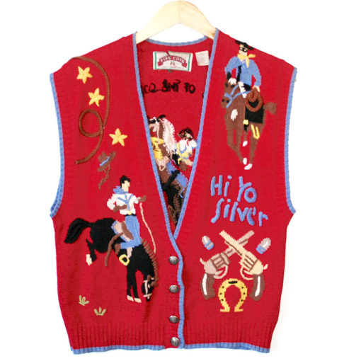 Lone Ranger-Roy Rogers Cowboy Ugly Sweater Vest