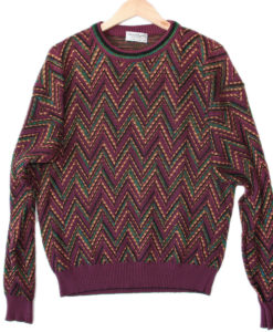 Purple Zig Zag Cosby Style Ugly Sweater