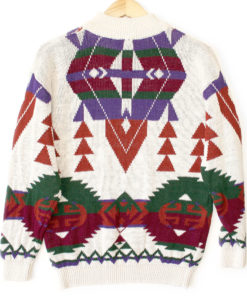 Vintage 90s Southwestern Tribal Aztec Tacky Ugly Sweater