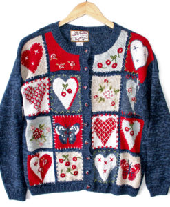 Hearts, Butterflies and Cherries Ugly Valentines Sweater
