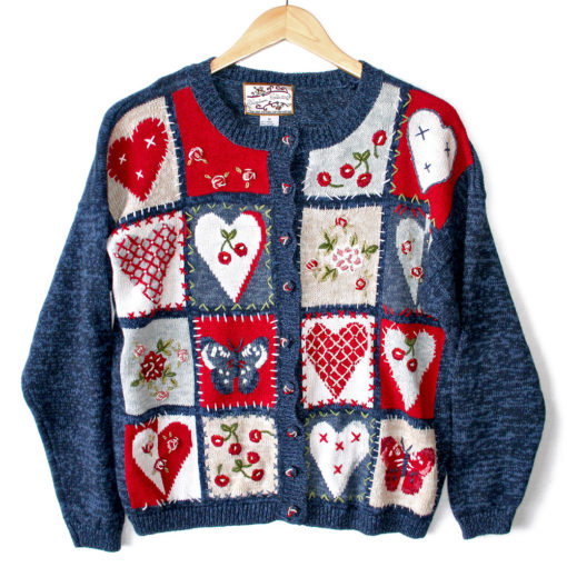 Hearts, Butterflies and Cherries Ugly Valentines Sweater