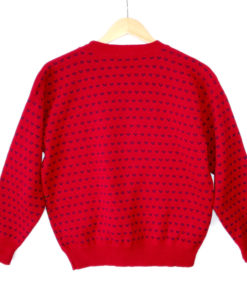 Vintage 80s 8-Bit Hearts Teddy Bear Tacky Ugly Sweater