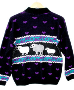 Vintage 80s "I Love Ewe" Sheep Themed Valentines Ugly Sweater
