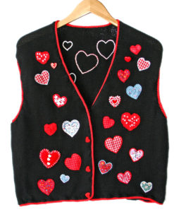 Calico Hearts Valentines Day Ugly Sweater Vest