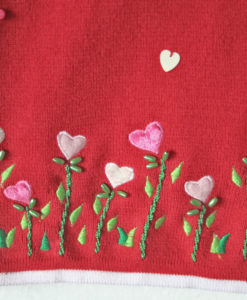 Rain on my Garden of Hearts Valentines Ugly Sweater