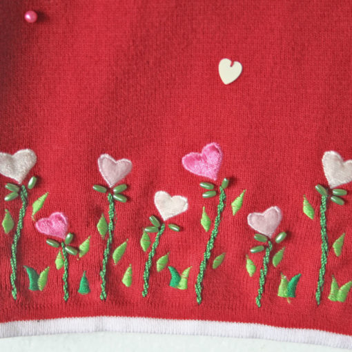 Rain on my Garden of Hearts Valentines Ugly Sweater