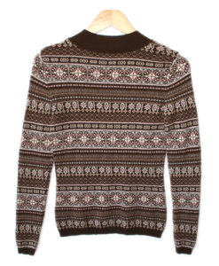 Soft Cashmere Brown Fair Isle Ski Ugly Sweater - The Ugly Sweater Shop