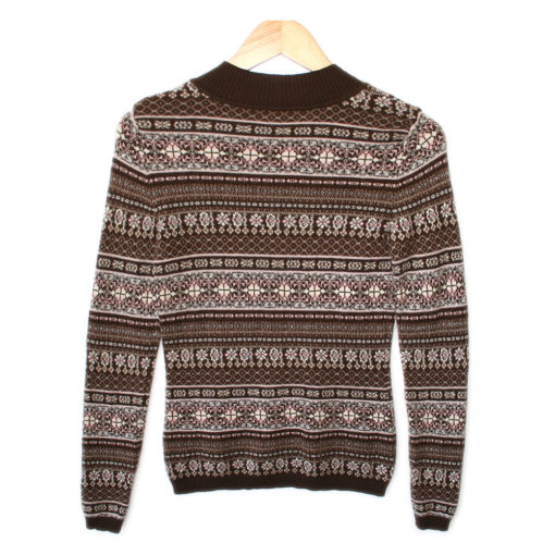 Soft Cashmere Brown Fair Isle Ski Ugly Sweater - The Ugly Sweater Shop