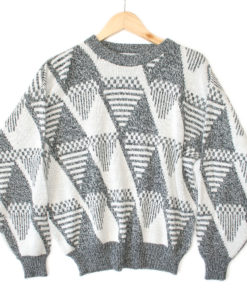 Vintage 80s Gray Triangles Ugly Cosby Sweater