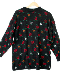 Vintage 80s Hearts and Roses Oversized Slouch Valentines Ugly Sweater