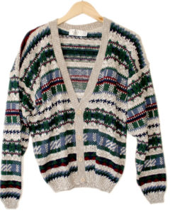 Vintage 90s Ski / Cosby Cardigan Ugly Sweater