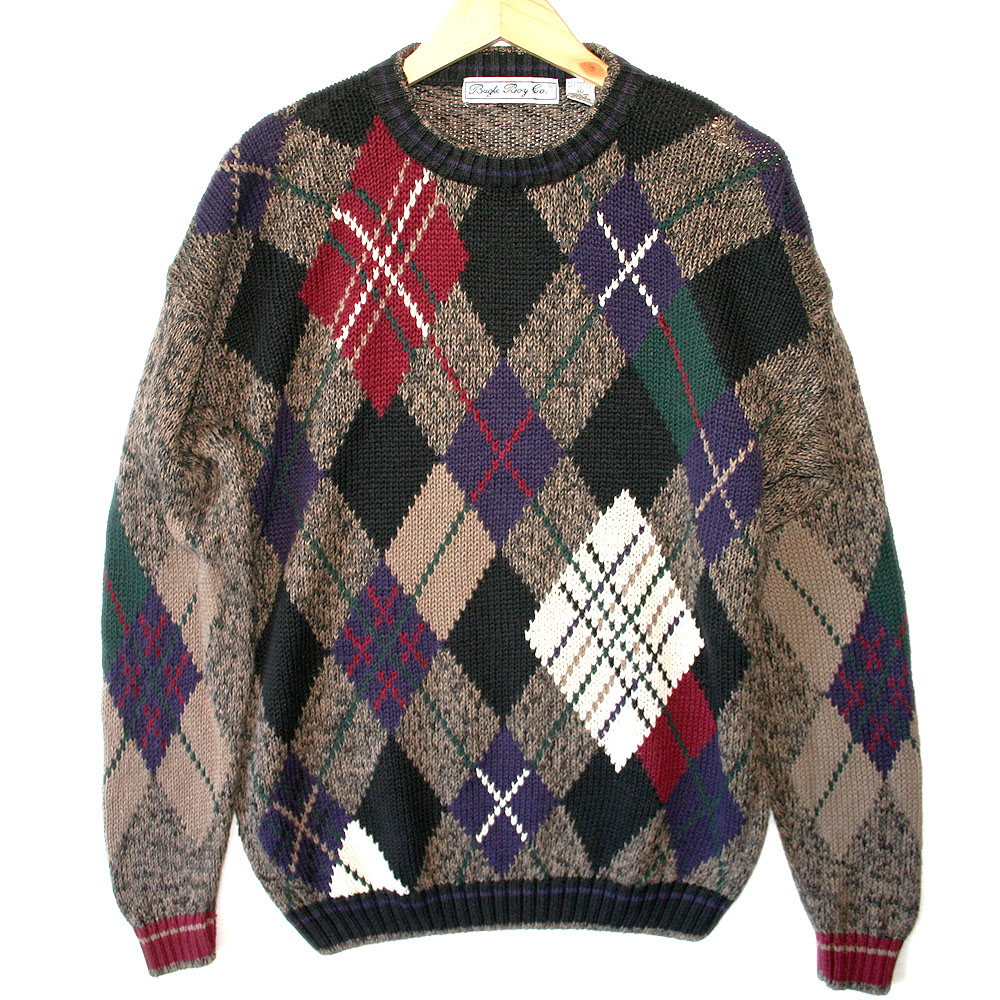 Big Diamonds Tacky Ugly Argyle Golf Sweater - The Ugly Sweater Shop