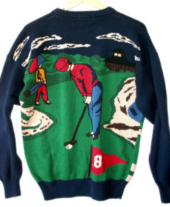 Hathaway "Play Through The Rain" Men's Tacky Ugly Golf Sweater