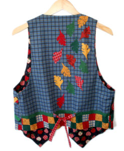 Back To School Teacher DIY Tacky Ugly Fabric Vest w/Leaves