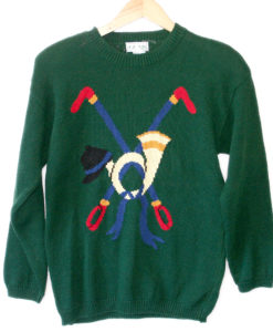 Me So Horn-y Riding Crop Tacky Equestrian Ugly Sweater
