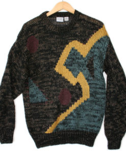 Peek A Boo Alien Vintage 80s Chunky Knit Ugly Sweater