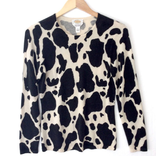 Pony Print or "Moo, I'm A Cow" Cashmere/Silk Ugly Sweater