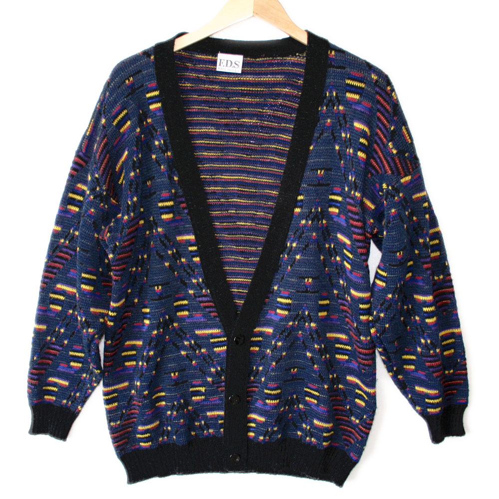 Vintage 80s Aztec Tribal Cosby Cardigan Ugly Sweater - The Ugly Sweater ...