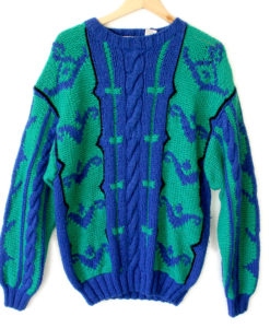 Vintage 80s Big Cable Knit Ugly Sweater