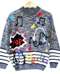 Vintage 80s Pop Music Tacky Ugly Cosby Sweater
