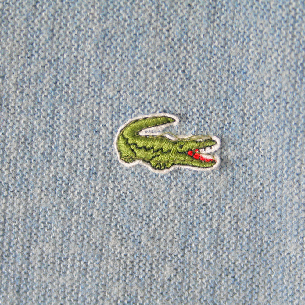 Vintage 80s Slate Blue Izod Lacoste Alligator Cardigan Ugly Sweater ...