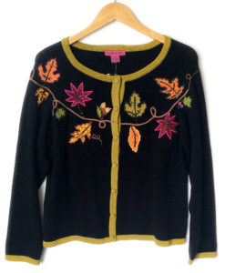 Autumn Leaves Fall Theme / Thanksgiving Cardigan Ugly Sweater
