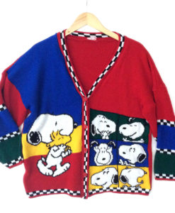 Snoopy's Selfies Peanuts Vintage 80s Tacky Ugly Sweater