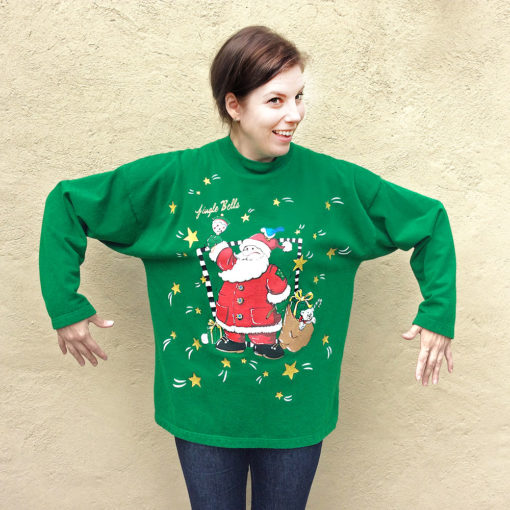 Bellringer Santa Vintage 90s Tacky Ugly Christmas Sweatshirt