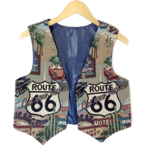 DIY Handmade Route 66 Retro Vintage Look Travel Ugly Vest