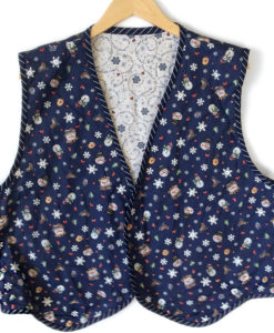 DIY Reversible Snowmen Fabric Tacky Ugly Christmas Vest