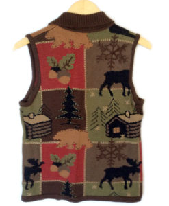Dad's Hunting Cabin Tacky Ugly Sweater Vest