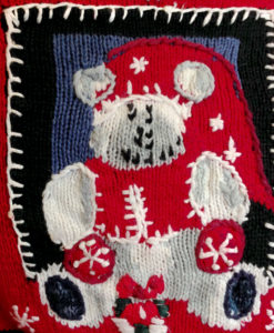 Deformed Teddy Bear Scrapbook Tacky Ugly Christmas Sweater