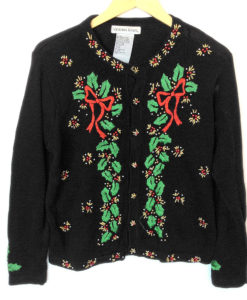 Embroidered Ivy Explosion Tacky Ugly Christmas Sweater