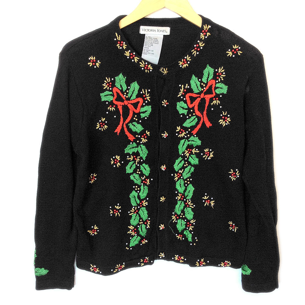 Embroidered Ivy Explosion Tacky Ugly Christmas Sweater - The Ugly ...