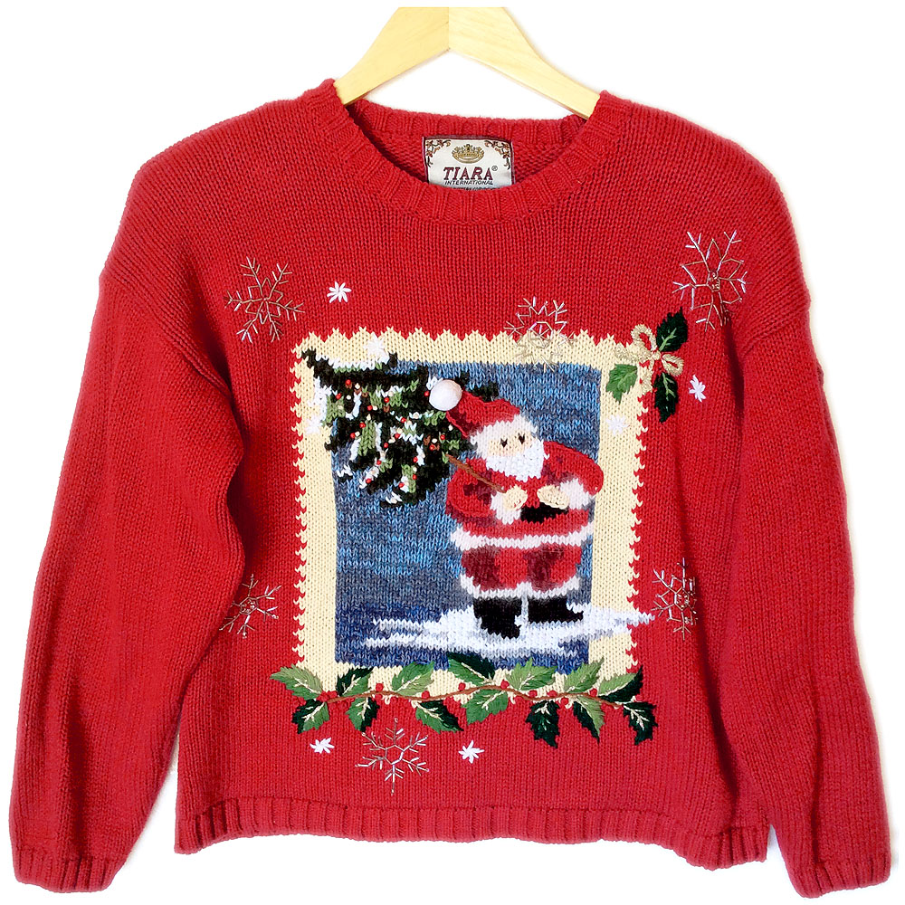 Photo of Santa Tacky Ugly Christmas Sweater - The Ugly Sweater Shop