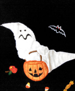 Sad Lobotomy Ghost Black Velvet Halloween Ugly Vest