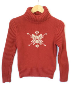 Snowflake Cotton Turtleneck Ugly Christmas Sweater