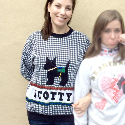 Truly Horrible Vintage 90s Scotty Dog Tacky Ugly Christmas Sweatshirt