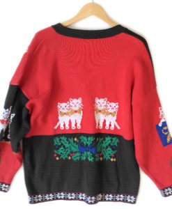 Vintage 80s Kitty In My Pocket Cat Lady Ugly Christmas Sweater