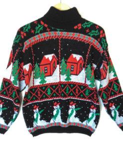 Vintage 80s Ski Lodge Tacky Ugly Christmas Sweater