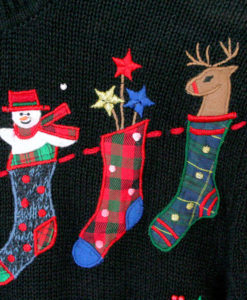 Christmas Stocking Clothesline Tacky Ugly Holiday Sweater