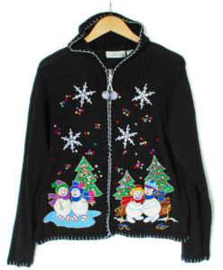 Crochet Snowmen & Dirty Balls Ugly Christmas Sweater Hoodie