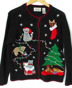 Deformed Kitties and Grumpy Cat Tacky Ugly Christmas Sweater