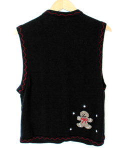 Gingerbread Man and Angel Tacky Ugly Christmas Sweater Vest